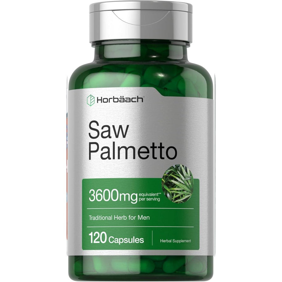 Horbaach Saw Palmetto 3600mg To Support Men’s Prostate and Urinary Health This Powerful Formula is Designed To Help Maintain Hormonal Balance and Promote Overall Male Wellness 120 Caps
