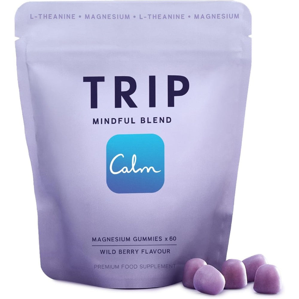 Trip Mindful Blend Magnesium To Support Mental Calm and Physical Relaxation 60 Gummies Wild Berry Flavour