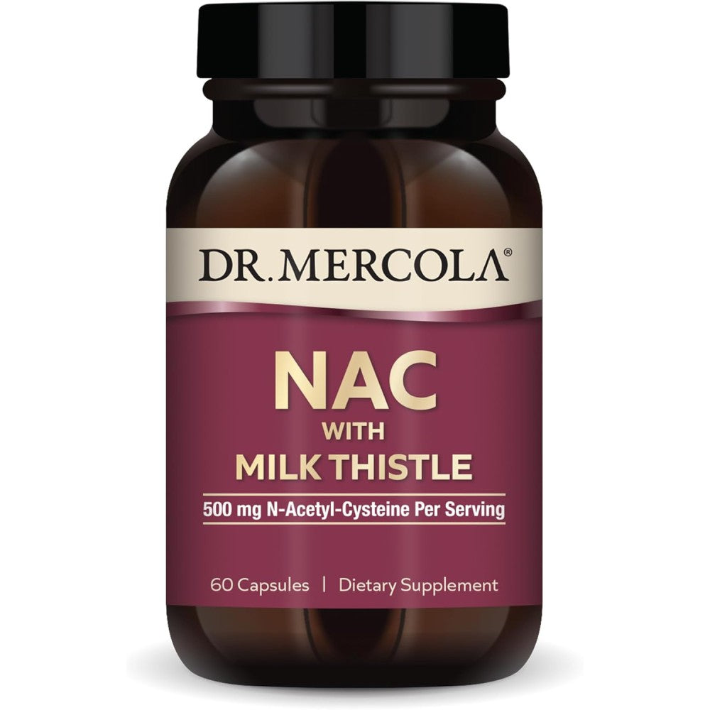 Dr Mercola Nac With Milk Thistle 500mg To Support Liver Health and Promote the Body’s Natural Detoxification Processes 60 Caps