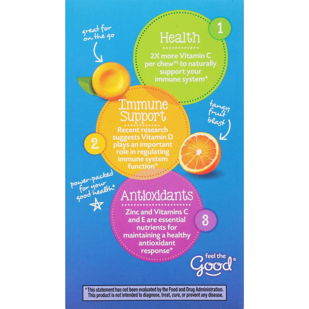 Emergen C Immune With Vitamin D 15mcg 42 Chewable Tablets Orange Blast Flavor