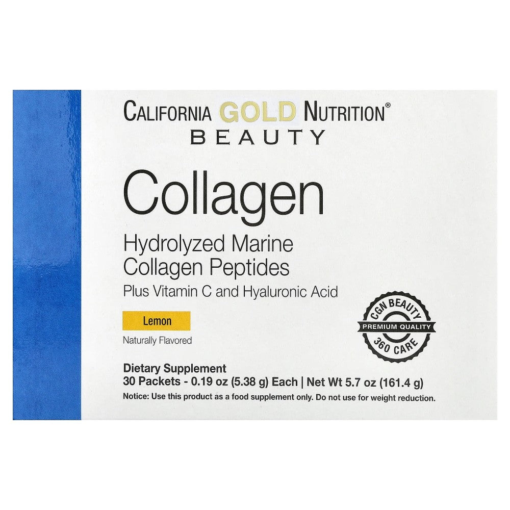 California Gold Nutrition Beauty Collagen Hydrolyzed Marine Collagen Peptides Plus Vitamin C And Hyaluronic Acid To Support Skin Health From Within Helps Improve Skin Elasticity, Hydration, and Overall Radiance While Reducing the Appearance of Fine Lines