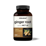 Naturebell Ginger Root Made With Mct Oil Support Healthy Higestion, Reduces Occasional Inflammation, Boosts Immunity, and Contributes To Overall Joint Health and Daily Energy Levels 300 Softgels