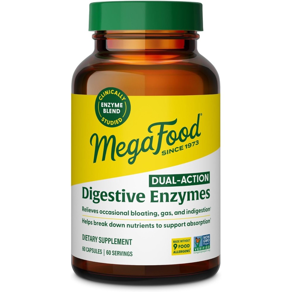 Megafood Digestive Enzymes Support Healthy Digestion and Nutrient Absorption 60 Caps