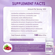 Omogs Women's Probiotic 180 Billion CFUS & 18 Strains To Support Digestive Health, Natural Bacterial Balance, and Women’s Reproductive Health 90 Veg Caps