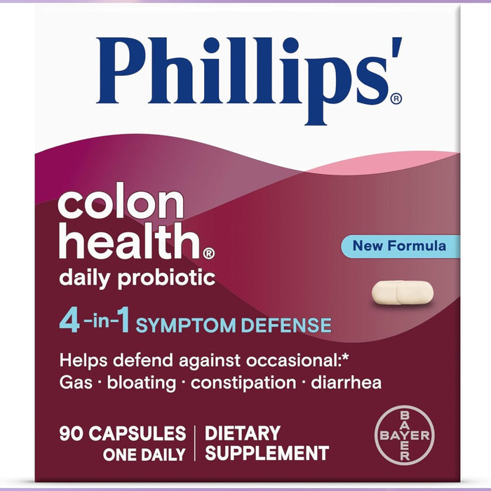 Phillips Colon Health Daily Probiotic To Support Digestive Health and Maintain a Healthy Balance of Gut Bacteria 90 Caps