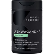 Sports Research Sr Ashwagandha 500mg It Helps Support Hormonal Balance, Improve Mood, and Enhance Daily Energy and Focus 60 Veggie Softgels