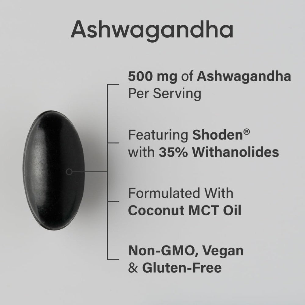 Sports Research Sr Ashwagandha 500mg It Helps Support Hormonal Balance, Improve Mood, and Enhance Daily Energy and Focus 60 Veggie Softgels