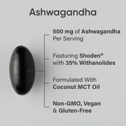 Sports Research Sr Ashwagandha 500mg It Helps Support Hormonal Balance, Improve Mood, and Enhance Daily Energy and Focus 60 Veggie Softgels