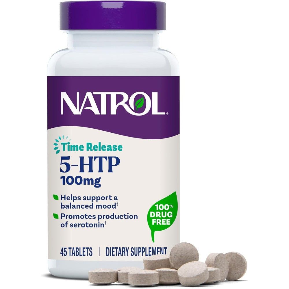 Natrol Time Release 5 HTP 200mg To Support Mood, Relaxation, and Sleep Quality 30 Tablets