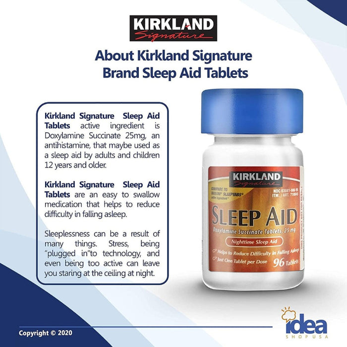 Kirkland Sleep Aid 25mg 96 Tablets