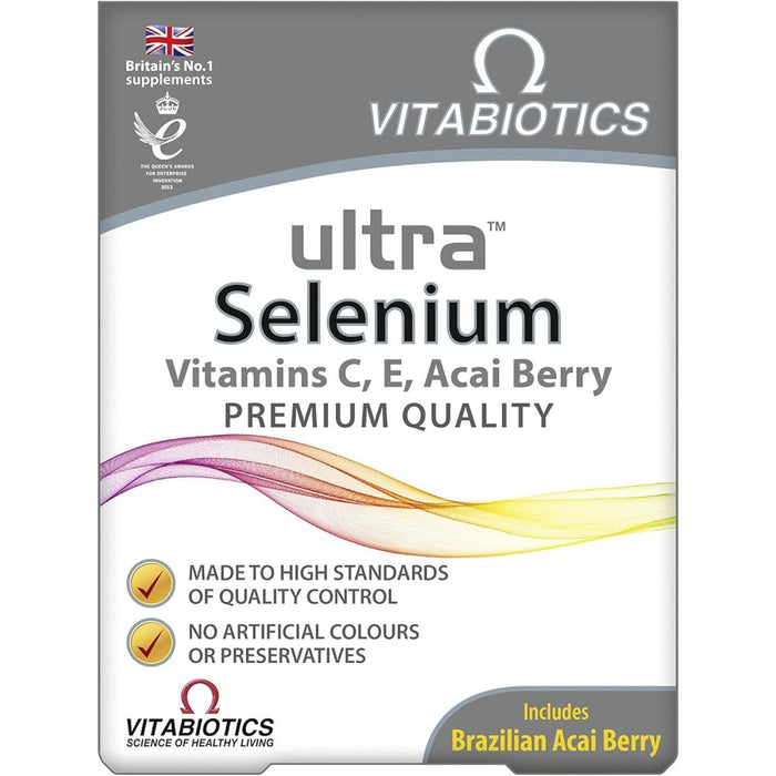 Vitabiotics Ultra Selenium Vitamin C & E Acai Berry To Support Overall Health and Strengthen the Immune System 30 Tablets
