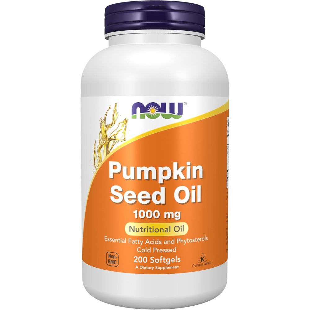 Now Foods Pumpkin Seed Oil 1000mg Supporting Prostate Health, Urinary Function, Heart Health, and Overall Wellness Supports Healthy Skin and Hair 200 Softgels