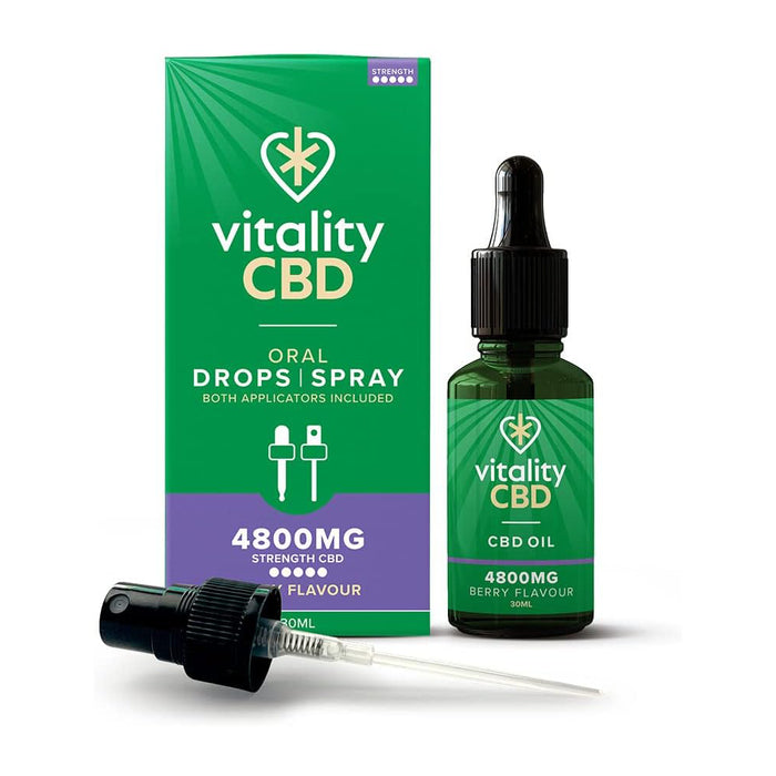Vitality CBD oral DROPS & SPRAY 4800mg To Support Relaxation and Overall Well-Being Berry Flavor 30ml