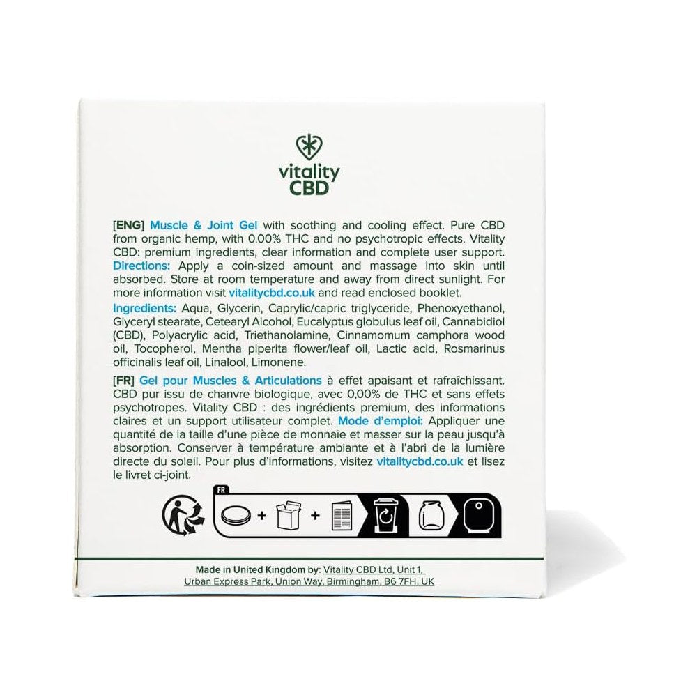 Vitality CBD Muscle & Joint Gel 500mg CBD 100ml