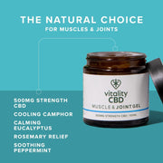 Vitality CBD Muscle & Joint Gel 500mg CBD 100ml