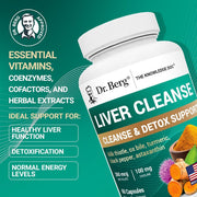 Dr berg Liver Cleanse 260mcg Dfe Folate 100mg Choline To Support Liver Health and Help the Body Eliminate Toxins. It Contains Folic Acid and Choline To Enhance Liver Function, Improve Fat Metabolism, and Boost Daily Energy 60 Caps