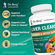 Dr berg Liver Cleanse 260mcg Dfe Folate 100mg Choline To Support Liver Health and Help the Body Eliminate Toxins. It Contains Folic Acid and Choline To Enhance Liver Function, Improve Fat Metabolism, and Boost Daily Energy 60 Caps