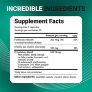 Dr berg Liver Cleanse 260mcg Dfe Folate 100mg Choline To Support Liver Health and Help the Body Eliminate Toxins. It Contains Folic Acid and Choline To Enhance Liver Function, Improve Fat Metabolism, and Boost Daily Energy 60 Caps