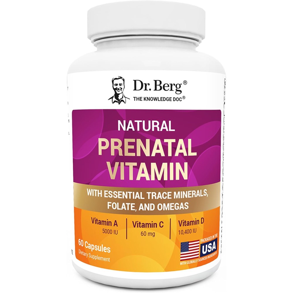 Dr berg Natural prenatal vitamin with essential trace minerals, folate and omega 60 caps