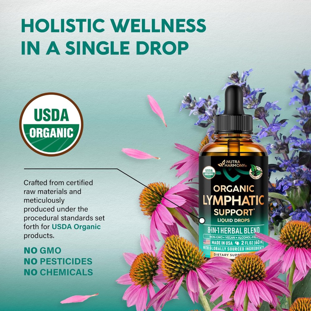 Nutra Harmony Natural Lymphatic Drainage To Support the Body’s Lymphatic System and Promote Healthy Fluid Balance 60ml