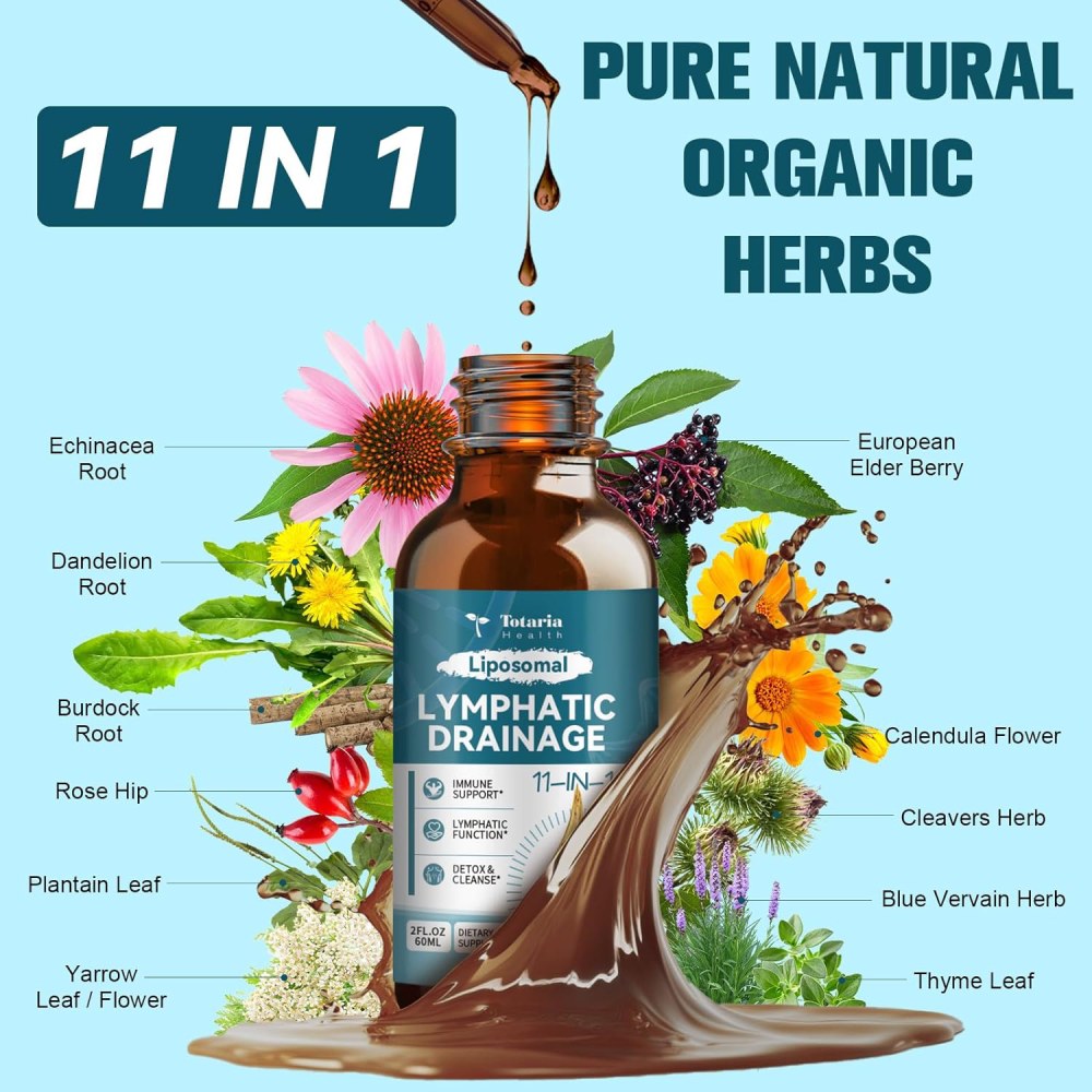 Totaria Liposomal Lymphatic Drainageto Support the Body’s Lymphatic System and Promote Natural Lymphatic Drainage 60ml