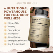 Ancestral Supplement Beef Liver 500mg Support Energy, Blood Health, and Overall Vitality 180 Caps