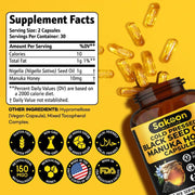 Sakoon Nutrition Black Seed Oil & Manuka Honey 1010mg To Support Overall Wellness, Imunity, and Daily Vitality 60 Liquid Caps