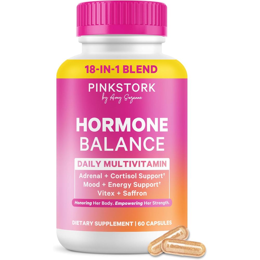 Pink Stork Hormone Balance Multivitamin Vitex + Saffron To Support Women’s Hormonal Balance and Overall Wellness 60 Caps