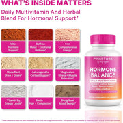 Pink Stork Hormone Balance Multivitamin Vitex + Saffron To Support Women’s Hormonal Balance and Overall Wellness 60 Caps