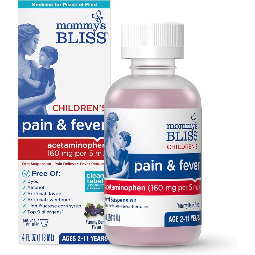 Mommys Bliss Pain & Fever 160mg Per 5ml 59ml Natural Berry Flavor