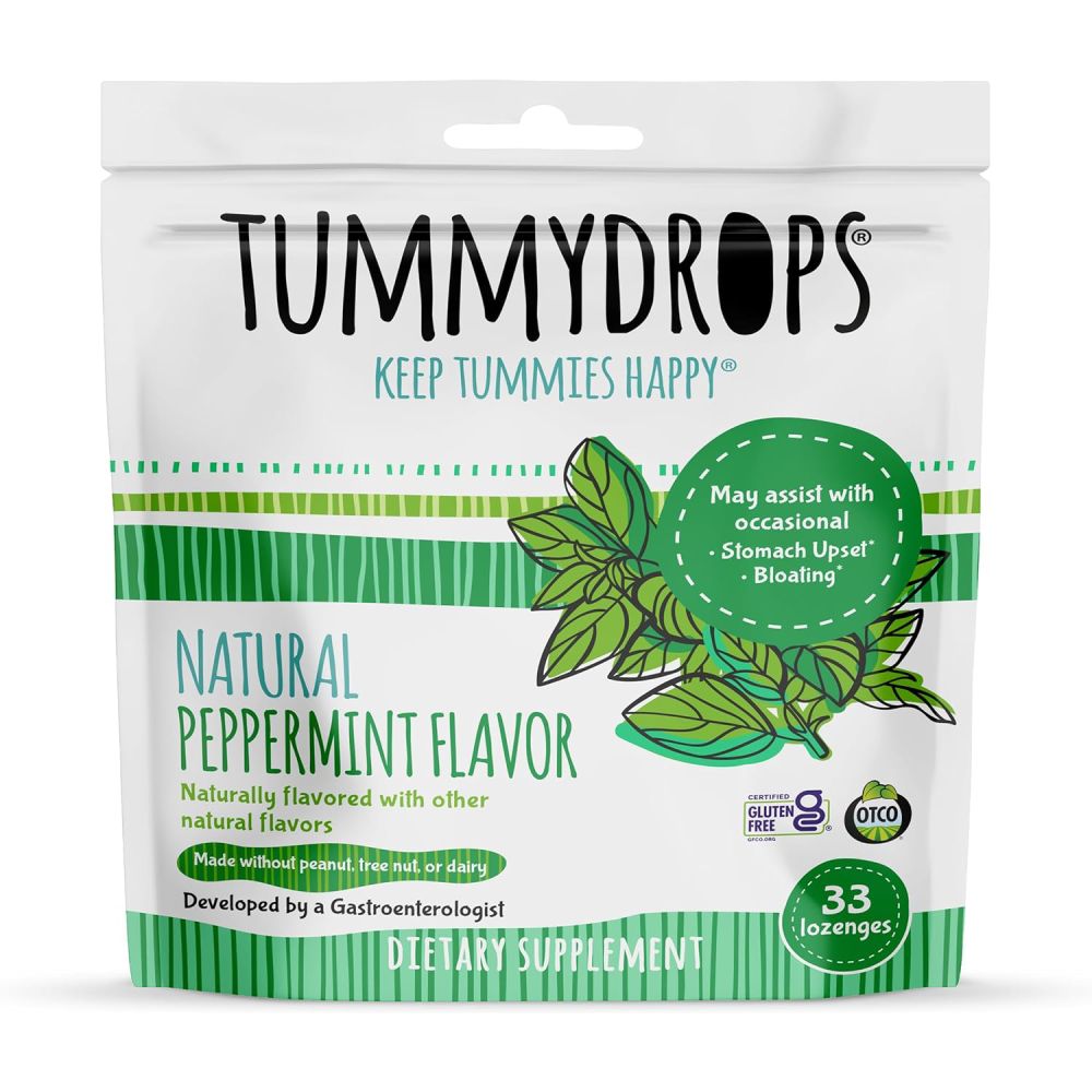 Tummydrops Keep Tummies Happy Natural Peppermint Flavor 33 Lozenges