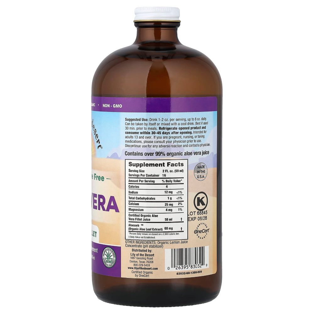 Lily Of The Desert Aloe Vera Inner Fillet Natural Digestive Support & Overall Wellness 946ml