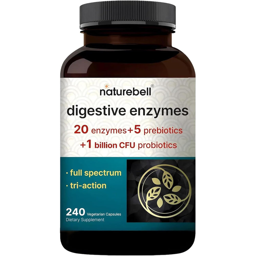 Naturebell Digestive Enzymes To Promote Efficient Digestion and Optimal Nutrient Absorption 240 Veg Caps