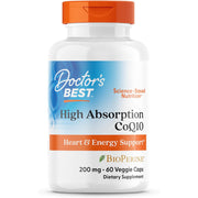 Doctors Best High Absorption CoQ10 with BioPerine 200 mg Heart Health & Energy Production 60 Vegetarian Softgels