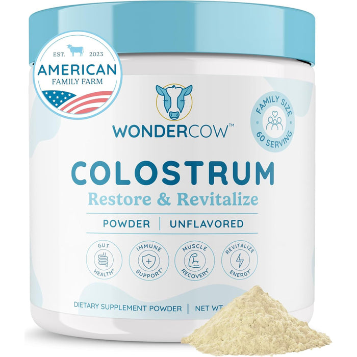 Wonder Cow Colostrum 120g Supporting Gut Health, and Enhancing Recovery and Performance. Unflavored
