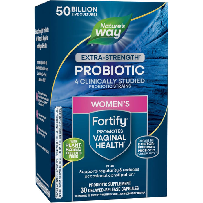 Natures Way Probiotic 50 Billion CFU For Womens Promotes the Natural Balance of Vaginal and Intestinal Flora, and Supports the Immune and Digestive Systems 30 Caps