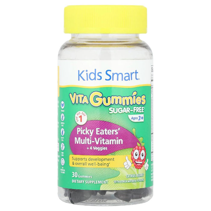 Kids Smart Vita Gummies Age3+ Picky Eaters Multivitamin To Support Immunity, Energy, and Healthy Growth 30 Gummies Citrus Berry Flavor