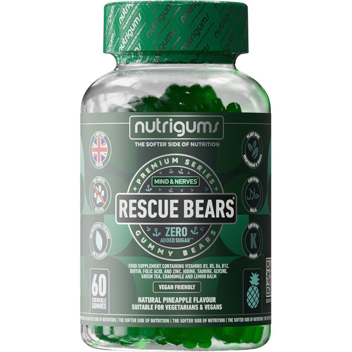 Nutrigums Rescue Bears 60 Gummies To Support Overall Health and Immunity for Both Children and Adults Natural Pineapple Flavour