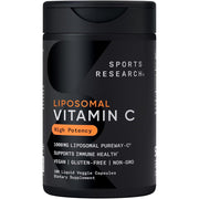 Sports Research Sr Liposomal Vitamin C 1000mg support immune health and provides antioxidant protection against oxidative stress. It also supports collagen production for healthy skin, bones, joints, and blood vessels180 Veg Caps