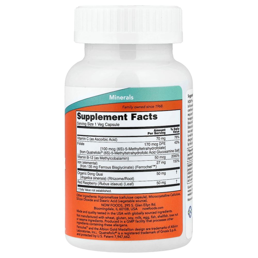 Now Foods Iron Complex To Support Healthy Red Blood Cell Formation and Oxygen Transport100 Veg Caps
