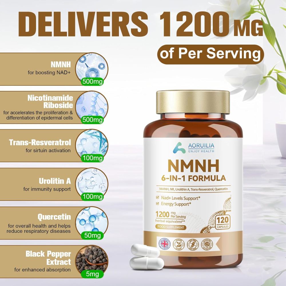 Aoruilia NMNH 120mg Support Cellular Energy Production 120 Caps
