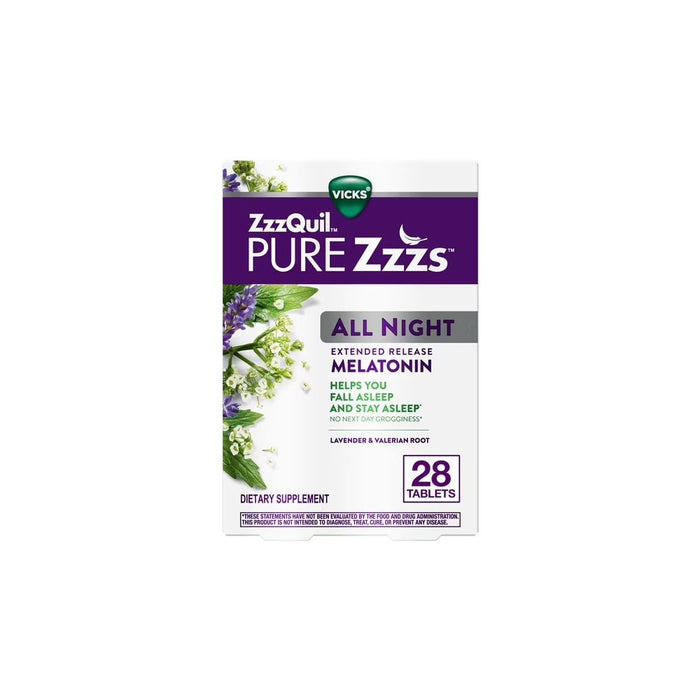 Vicks Zzzquil All Night To Support Relaxation, Improve Sleep Quality 28 Tablets