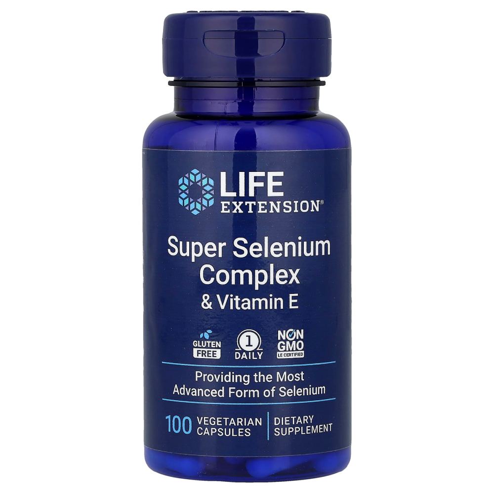Life Extension Super Selenium Complex 200mcg & Vitamin E Support Thyroid Function, Immune Health, and Cellular Protection While Promoting Overall Wellness and Healthy Aging 100 Veg Caps