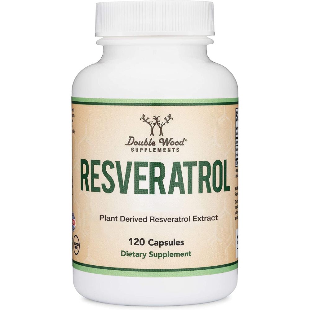 Double Wood Resveratrol 500mg To Provide Powerful Antioxidant Support, Helping Protect Cells From Oxidative Stress While Promoting Heart and Cardiovascular Health 120 Caps