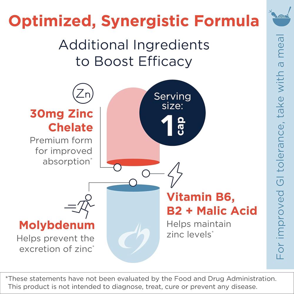 Designs For Health Zinc Supreme 30mg To Support Immune Function, Antioxidant Dto Support Immune Function, Antioxidant Defense, and Overall Health Defense, and Overall Health 90 Veg Caps
