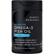 Sports Research Sr Fish Oil Mini-Softgels Easy to Swallow Omega3 625mg To Support Heart, Brain, and Eye Health. It Also Helps Maintain Joint Health and Promotes Overall Wellness 240 Softgels