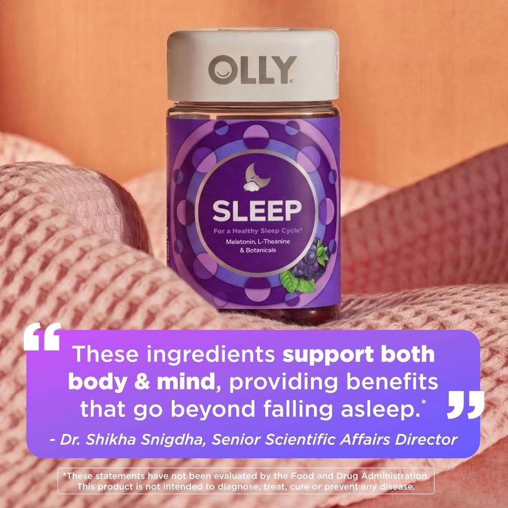 Olly Sleep To Support Restful Sleep and Relaxation 70 Gummies Blackberry Zen Flavor
