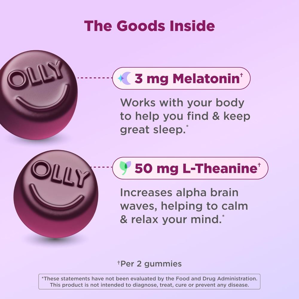 Olly Sleep To Support Restful Sleep and Relaxation 70 Gummies Blackberry Zen Flavor