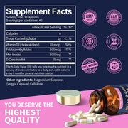 Totaria Myo + D- Chiro Inositol With Folate & Vitamin D Promote Regular Menstrual Cycles, Supports Fertility and Egg Quality, Improves Insulin Sensitivity in Women with PCOS 120 Caps