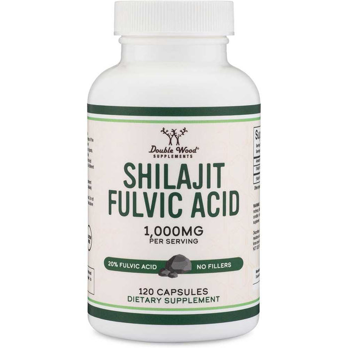 Double Wood Shilajit Fulvic Acid 1000mg Support Energy Production, Physical Performance, Mental Clarity, and Overall Vitality 120 Caps